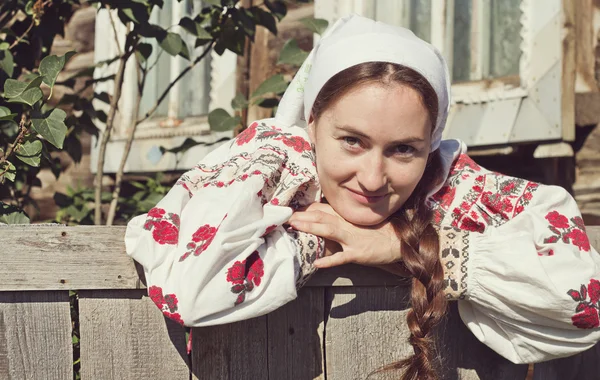 Closeup portrait russian girl — Stock Photo, Image