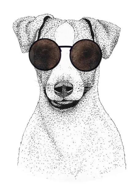 Jack Russell Terrier Tête Chien Illustration Dessinée Main Chien Aux — Photo