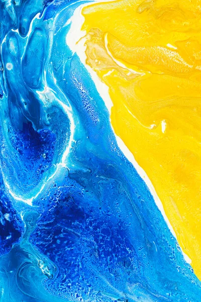 蓝色与黄金抽象手绘背景 大理石质感 抽象海洋 海滩和沙滩 丙烯酸 — 图库照片