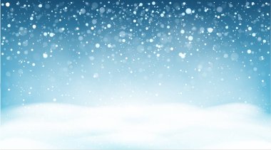 Winter snowfall background, falling snow, snowflakes. Christmas vector landscape. clipart