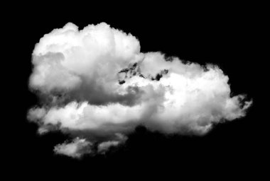 Siyah arka planda beyaz bulut izole edilmiş. Photoshop için bulut silueti olan bir maske.