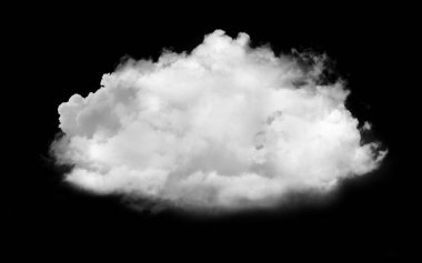 Siyah arka planda beyaz bulut izole edilmiş. Bir resmi kaplamak için siyah izole edilmiş arkaplanda kıvrımlı bulut