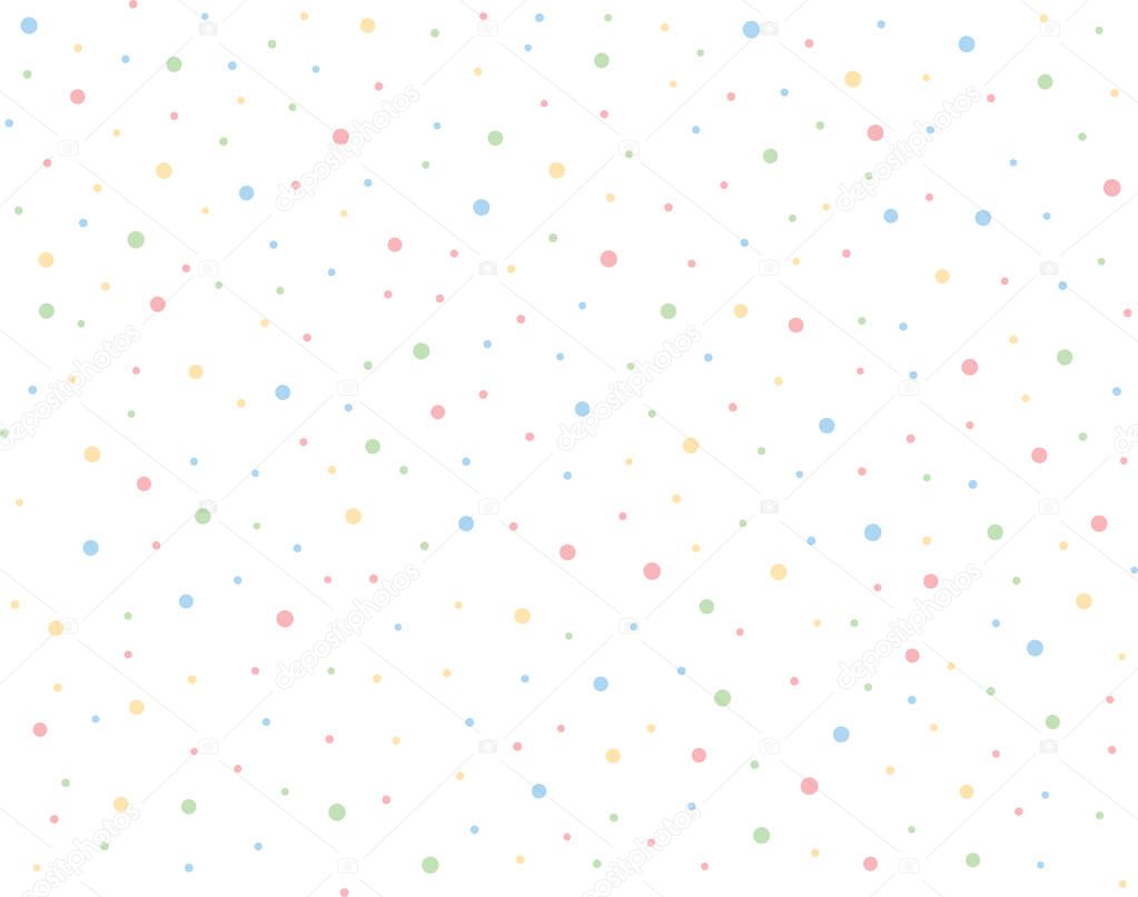 Spring and summer background. Simple light bright seamless pattern with small color dots.