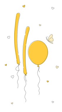 Tebrik kartı için beyaz bir zemin üzerinde küçük kelebek olan üç karalama balonu..