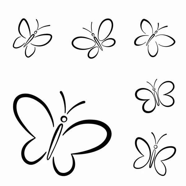Outline butterfly thin symbol Vector Art Stock Images | Depositphotos