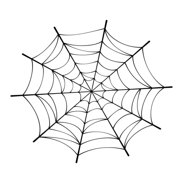 Einfaches Spinnennetz auf weißem Hintergrund. Element für die Dekoration von Halloween-Partys. — Stockvektor