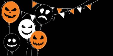 Cadılar bayramı için renk balonları olan arkaplan.