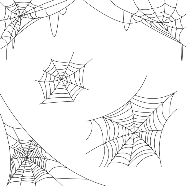 Conjunto de teias de aranha. Elementos assustadores para decoração Halloween. — Vetor de Stock