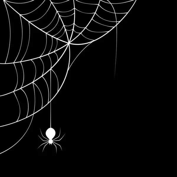 Telaraña Fondo Negro Araña Halloween — Archivo Imágenes Vectoriales