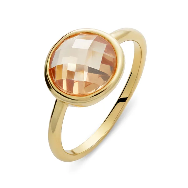 Anillo de oro único con gemas en forma de círculo —  Fotos de Stock