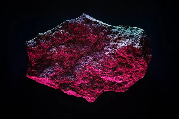 Röd Meteorit Mörk Rymd Och Neonbelysning — Stockfoto