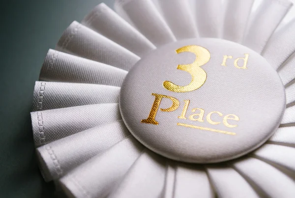 3rd place white winners rosette — Stock Photo, Image