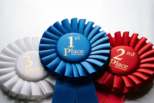 1st place winners rosette or badge — Stock Photo, Image