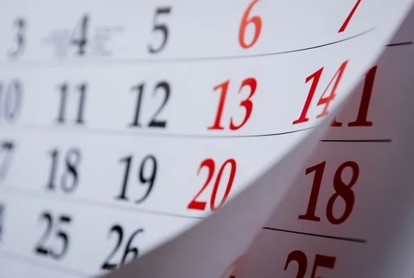 Mês em uma visão de calendário em um ângulo oblíquo — Fotografia de Stock
