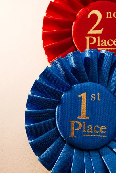 1st place winners rosette or badge — Stock Photo, Image