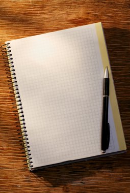 Açık tablo ve tükenmez kalem defter
