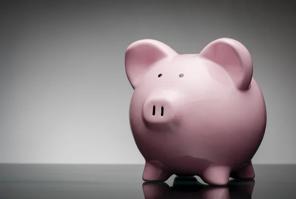 Pink ceramic piggy bank — Stock Photo, Image