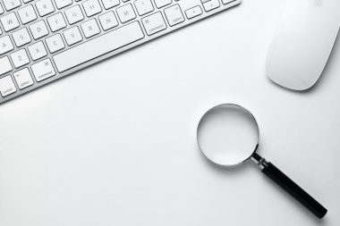 Beyaz ofis maddeleri kopya alanı tablo