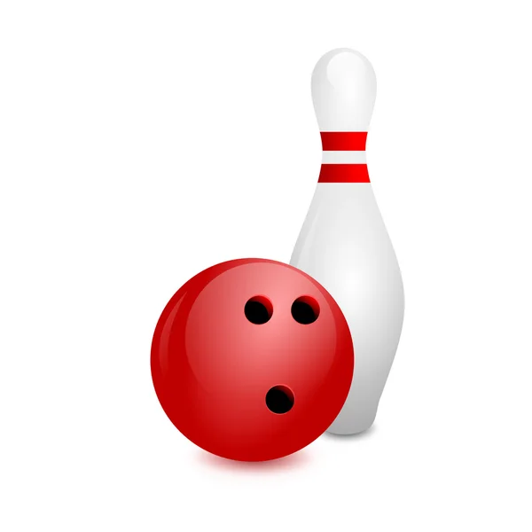 Bowling på vit bakgrund — Stockfoto