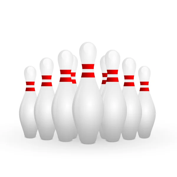 Bowling på vit bakgrund — Stockfoto