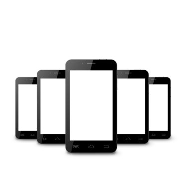 teléfonos móviles con pantalla en blanco