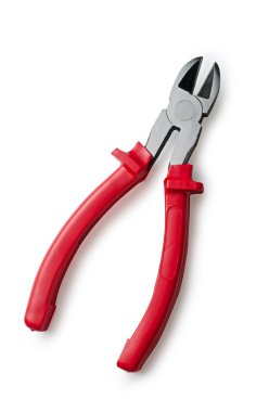 Nippers with red handles on a white background clipart