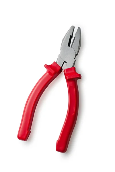 Pliers with red handles on a white background — Stock Photo, Image