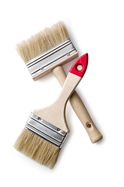 The two paint brushes on white background — Stock Photo, Image