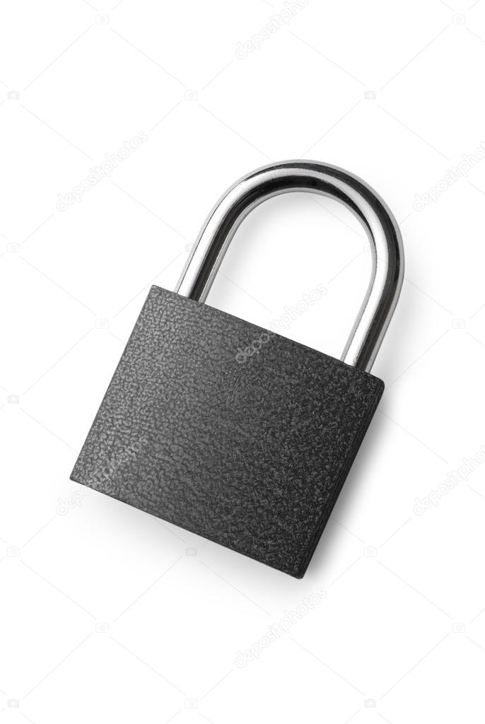 Padlock on a white background in the middle