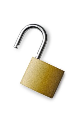 beyaz arkaplanda asma kilit