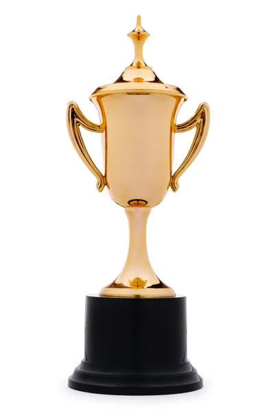 Stylish metallic gold trophy cup — Stock Photo, Image