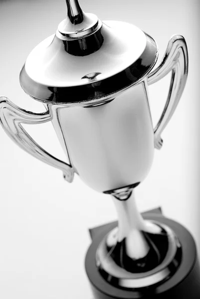 Silver trophy cup, high angle view — Stock Photo, Image