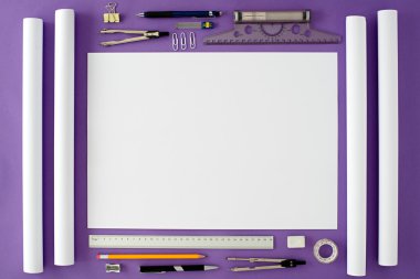 Boş ofis Resepsiyon arka plan kopya alanı metni ile. Üstten Görünüm.