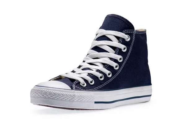 Single of blue gumshoes with shoelace — Stock Photo, Image