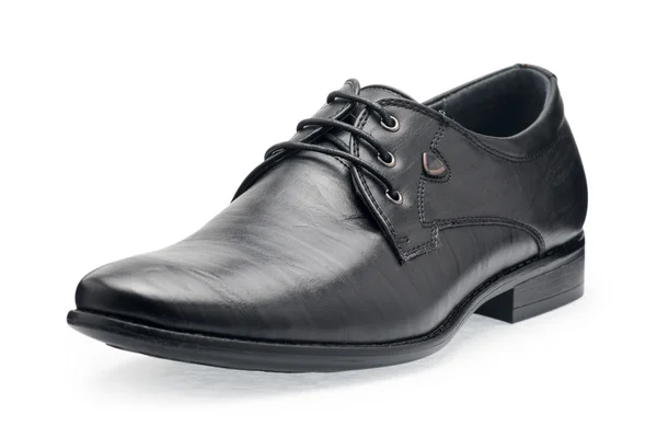 Único de sapatos de couro preto clássico para homens, com atacadores — Fotografia de Stock