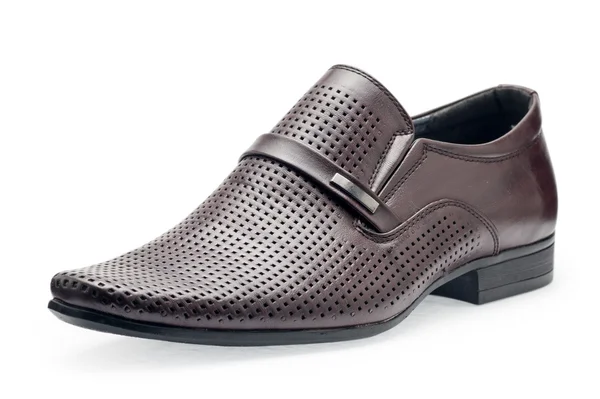 Singole scarpe classiche in pelle marrone per uomo, senza lacci — Foto Stock