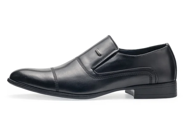 Único de sapatos de couro preto clássico para homens, sem atacadores — Fotografia de Stock