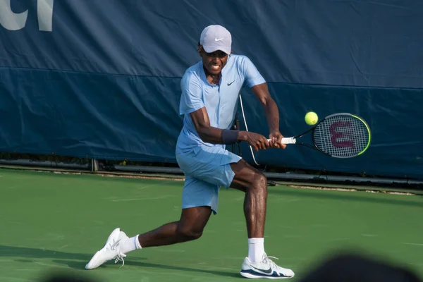 Elias Ymer Suède Remporte Ronde Qualification Tournoi Tennis Citi Open — Photo