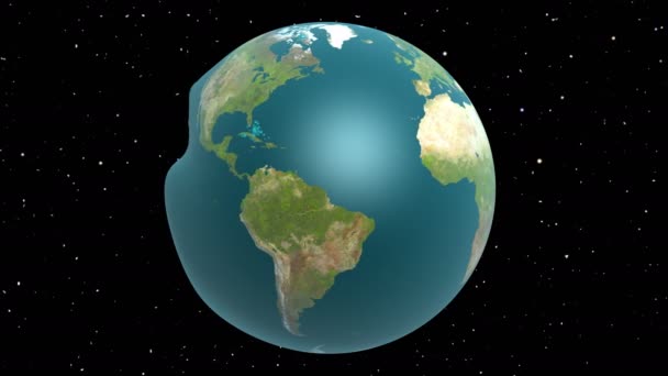 地球拟人化，无缝环。在卡通风格的 3d 动画. — 图库视频影像