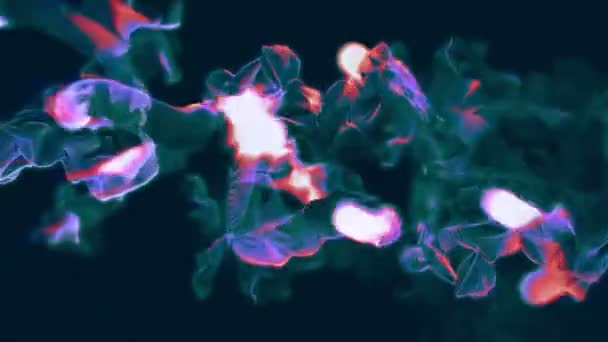 Beaux flux de particules colorées, animation 3D, boucle — Video