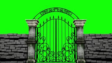 Yeşil ekran, 3d animasyon Gotik gates giriş
