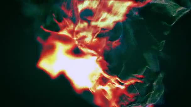 Fuego y cenizas como en el cráter del volcán, partículas 3D, bucle — Vídeo de stock