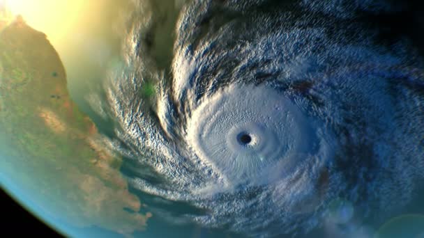 Hurrikan über der Erde, 3D-Animation. — Stockvideo