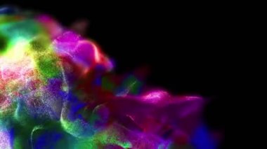 Varicoloured parçacıklar, 3d animasyon, döngü