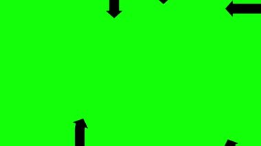 Yeşil ekran, düz animasyon animasyon siyah ok