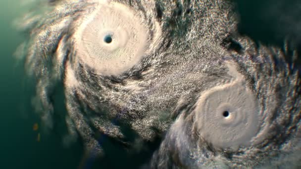 Aléjate de dos huracanes, animación CG . — Vídeos de Stock