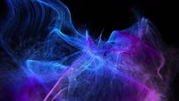 Blue smoke in the dark, particle animation, looping — Stock Video