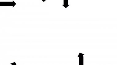 Beyaz bir arka plan, Cg animasyon düz siyah ok