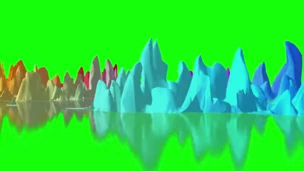 Ετερόκλητο κόσμο χάρτη ταλαντεύονται στην πράσινη οθόνη, 3d animation — Αρχείο Βίντεο
