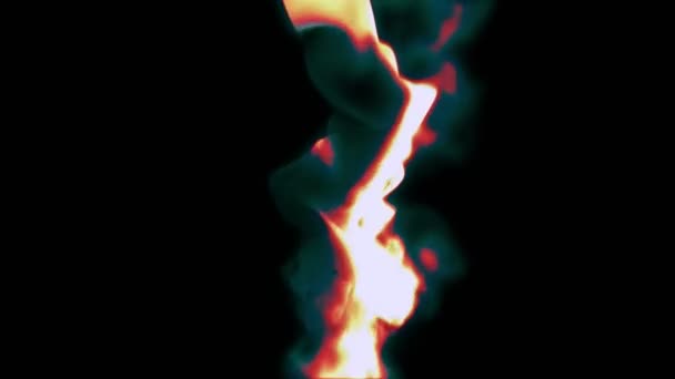 Fiery stream of incandescent particles, 3D animation, looping — Stock Video